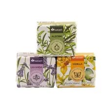 KIT COM 3 SABONETES VEGETAIS 90G: VANILLA, ALECRIM E LAVANDA