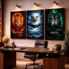 Quadros Decorativos Disciplina Foco Execução Realista Escritório Academia Sala Hall