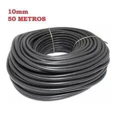 Rolo Espaguete Liso Tubo Isolamento 10mm 50 Metros Preto