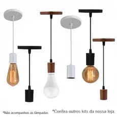 Pendente de Teto Simples Cores Luminária Soquete E27