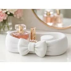 Bandeja Organizadora Decorativa Laço Porta Joias Cosméticos Quarto Bebê