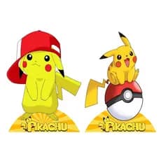pikachu pokemon kit decoração de festa infantil 4 display de mesa 20cm