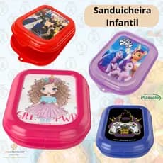 Sanduicheira Infantil_Porta Lanche_Porta Pão_Plasvale