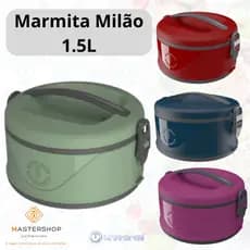 Marmita Térmica 1 Peça 1,5 Litros com 2 Divisórias Milão - Organizador Térmico - Unitermi