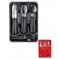 Conjunto de Talheres Inox 25 peças com Porta Talher