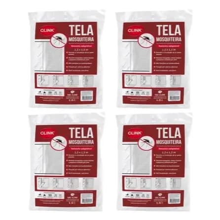 Kit 4 Tela Mosquiteira Janela Velcro Ajustável Anti Insetos Tela Mosquiteiro Poliester Clink Anti Pernilongos Baratas