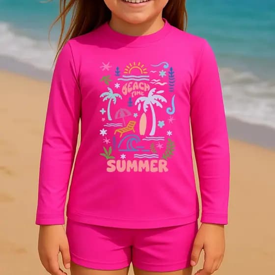 Camisa Uv Infantil Summer Manga Longa Proteção Térmica