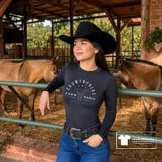 Camisa Uv Feminina Country Countryside Camisa Uv Manga Longa Proteção Térmica boiadeira