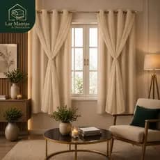 Cortina Blackout Blecaute 100% Corta Luz Com Voil Liso Elegante e Econômica - 1 Parte 1,40M x1,80M