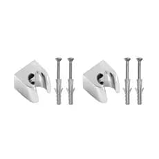 2 Suportes P/ Mangueira Chuveiro Ducha Higiênica Abs Cromada