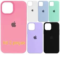 Kit 2 peças capa protetora de silicone de veludo para iPhone 11 11pro 11promax 12 12pro 12promax