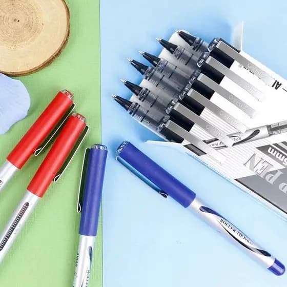 Kit 12 Caneta Roller-tip Aihao Pen Ah-2000A 0,5mm Azul/Preta
