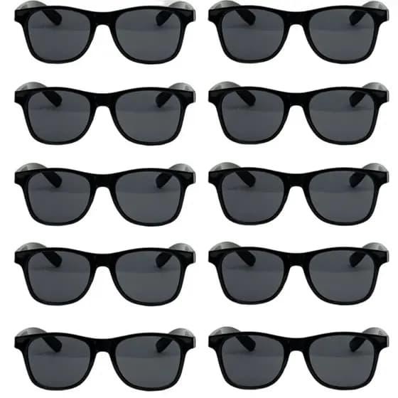 Kit 10 a 40 Óculos de Sol Lente Escuro Preto Para Evento Festa Baladas Casamento Formatura Raves