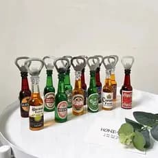 Kit 10 a 40 Abridor De Garrafa Magnético Formato Cerveja Com Ímã Aço Inoxidável Bar