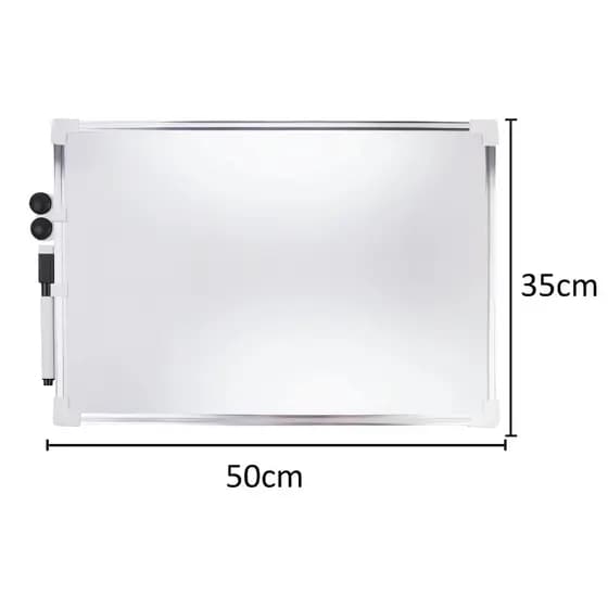 Lousa Quadro Branco Magnético Moldura Alumínio Com Caneta Apagador E Imã Para Recados