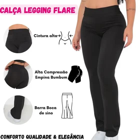 Calça legging Flare feminina calça legging boca de sino
