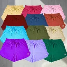 Kit 5 shortinho malha canelada Short pano leve cores variadas Plus size
