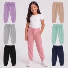 Kit 4 Calças Infantil Feminina Canelada Básica Confortável Tam 2 ao 10 Inverno e Meia Estação