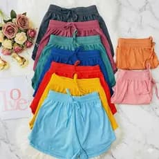 Kit com 2 Shorts Canelado Feminino Moda Casual e Fitness Cós Alto Confortável