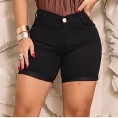 Bermuda Meia Coxa Feminina Cintura Alta com Lycra Empina Bumbum jeans Cos Alto Casual Elegante