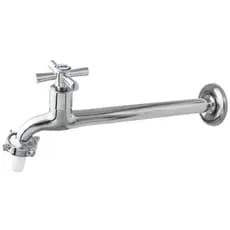 Torneira Tanque Pia Cozinha Parede 100% Metal Cromado Longa 18 Cm 1/4 Volta 1158 C32
