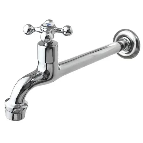 Torneira Tanque/Jardim/Pia/Cozinha 100% Metal Parede Longa Reta 18CM Com Arejador