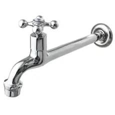Torneira Tanque/Jardim/Pia/Cozinha 100% Metal Parede Longa Reta 18CM Com Arejador