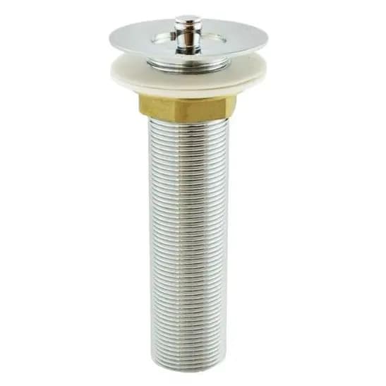Válvula Para Lavatório Banheiro Cuba Longa 7/8' Metal Cromado Com Tampa Metal