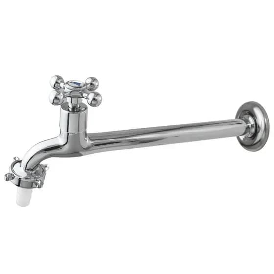 Torneira Para Cozinha/Tanque Parede Em Metal 22CM Cromada Com Bico