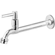 Torneira Pia Parede Metal Reta Com Arejador C61 1/4 Volta 22 Cm