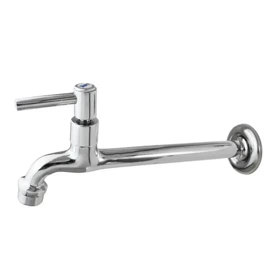 Torneira Tanque/Cozinha Parede 100% Metal Cromado Longa 22 Cm 1/4 Volta Alavanca