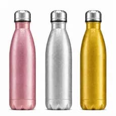 Garrafa Térmica MS914 500ml Aço Inox Portátil Viagem Metálica Cintilante