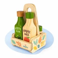 Condimentos Madeira Cozinha Brincar Criatividade Infantil Faz de Conta Chef Brinquedo Pedagógico