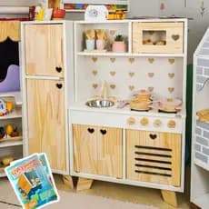 Cozinha Infantil Com Geladeira Petit Kit Livro Educativo