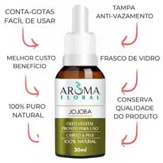 Óleo Vegetal de Jojoba Aroma Floral 100% Puro e Natural Tratamento Capilar
