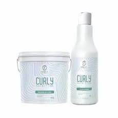 Kit Hidróxido Relaxamento para Cachos 2Kg e Guanidina Líquido Ativador Cabelo Cacheado 1L