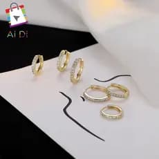 Conjunto de 6 brincos de argola em prata esterlina e ouro com zircônia hipoalergênica é um presente ideal para mulheres