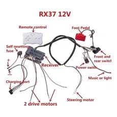 Kit Completo Controle Wireles E Receptor Carro Infantil 12v