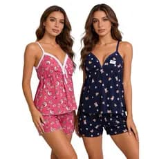 Kit 2 Babydoll Liganete Malha Fria Confortável alcinha