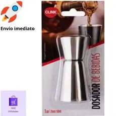 Dosador De Bebidas Duplo Inox Medidor Dosar Drinks 25ml 50ml