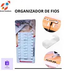 Organizador De Fios e Cabos Fixador Organizador de Fios e Cabos 20 Peças Autoadesivo
