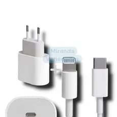 Carregador de iPhone Fonte e Cabo Com Carregamento Rápido Carregador completo 1m PD 20w lightning