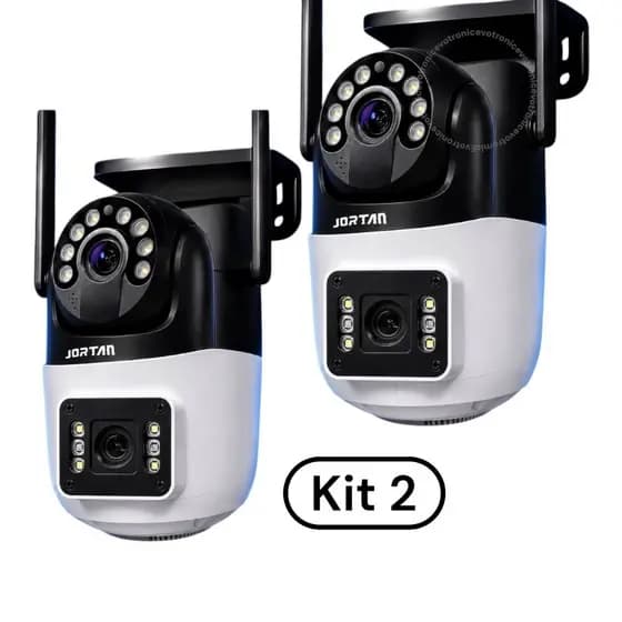 KIT Câmera IP WiFi360 Vigilância Lente Dupla Visão Noturna IP66 Yoosee Lente Dupla IP66 Prova D'Água
