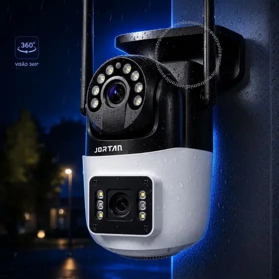 Câmera IP WiFi 360° Vigilância Lente Dupla Visão Noturna IP66 Yoosee Lente Dupla IP66 À Prova D'Água