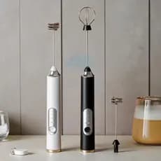 Batedor Misturador Elétrico Mixer para Bebidas Leite Café  Suco Vitamina Fitness Clara de Ovo 2 em 1