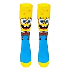 Meia Divertida Bob Esponja Meia Personagem Adulto Cano Alto Envio Imediato