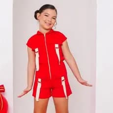 macaquinho macacão infantil menina blogueirinha vestido conjunto short blusa  vermelho verde Natal