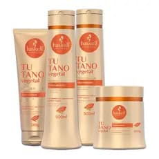 Kit Haskell Tutano Shampoo Condicionador Mascara e Leave 500