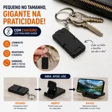 Suporte de Celular Chaveiro Dobrável que Cabe no Bolso