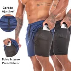Bermuda 2 em 1 Masculina – Leve, Confortável e Ideal para Treinos